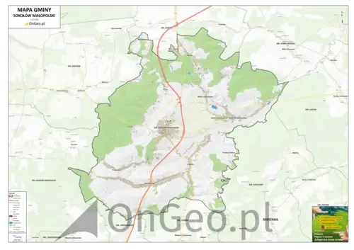 Mapa gminy Sokołów Małopolski